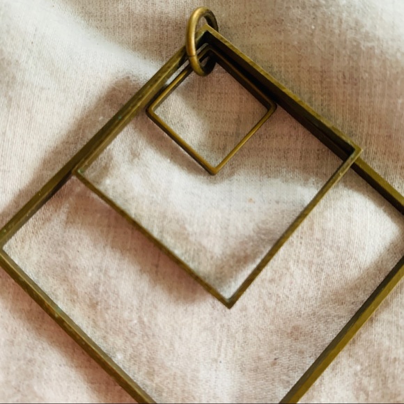 Concentric Squares Necklace charm - Picture 2 of 2